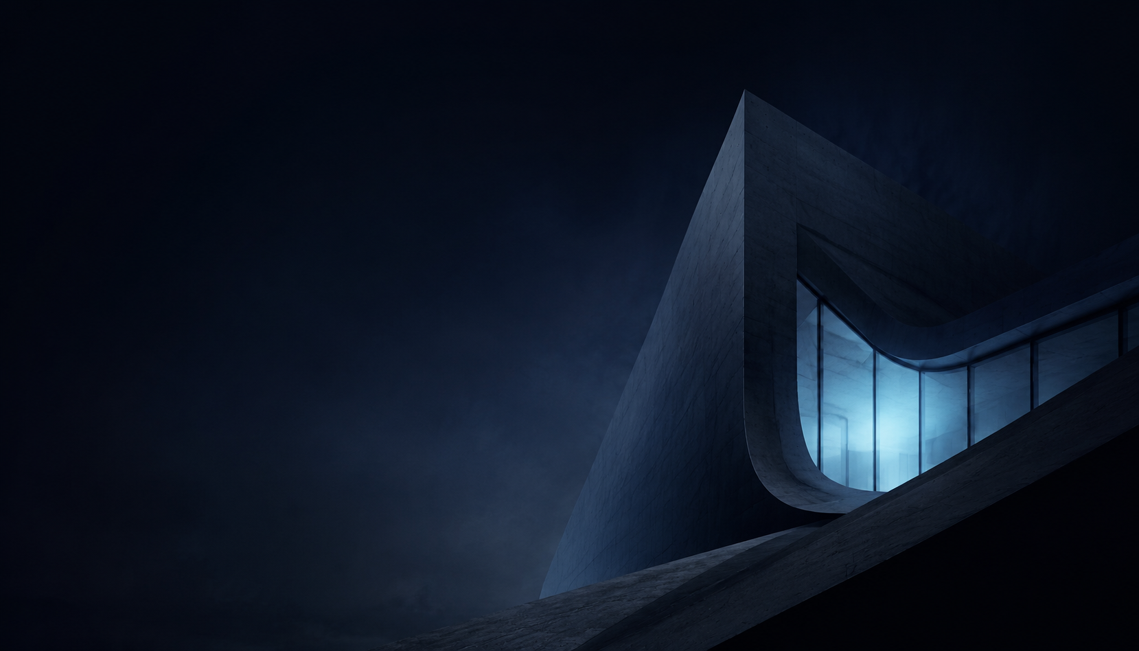 Modern arkitektur i mörkblå ton — Winbergh Media